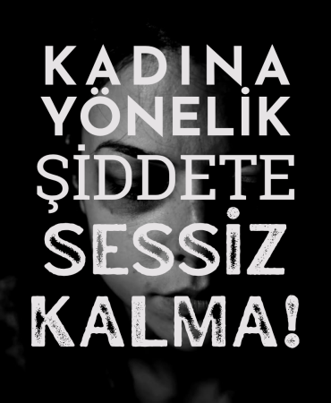 Siyah beyaz sade kadına yönelik şiddete sessiz kalma Instagram Gönderisi